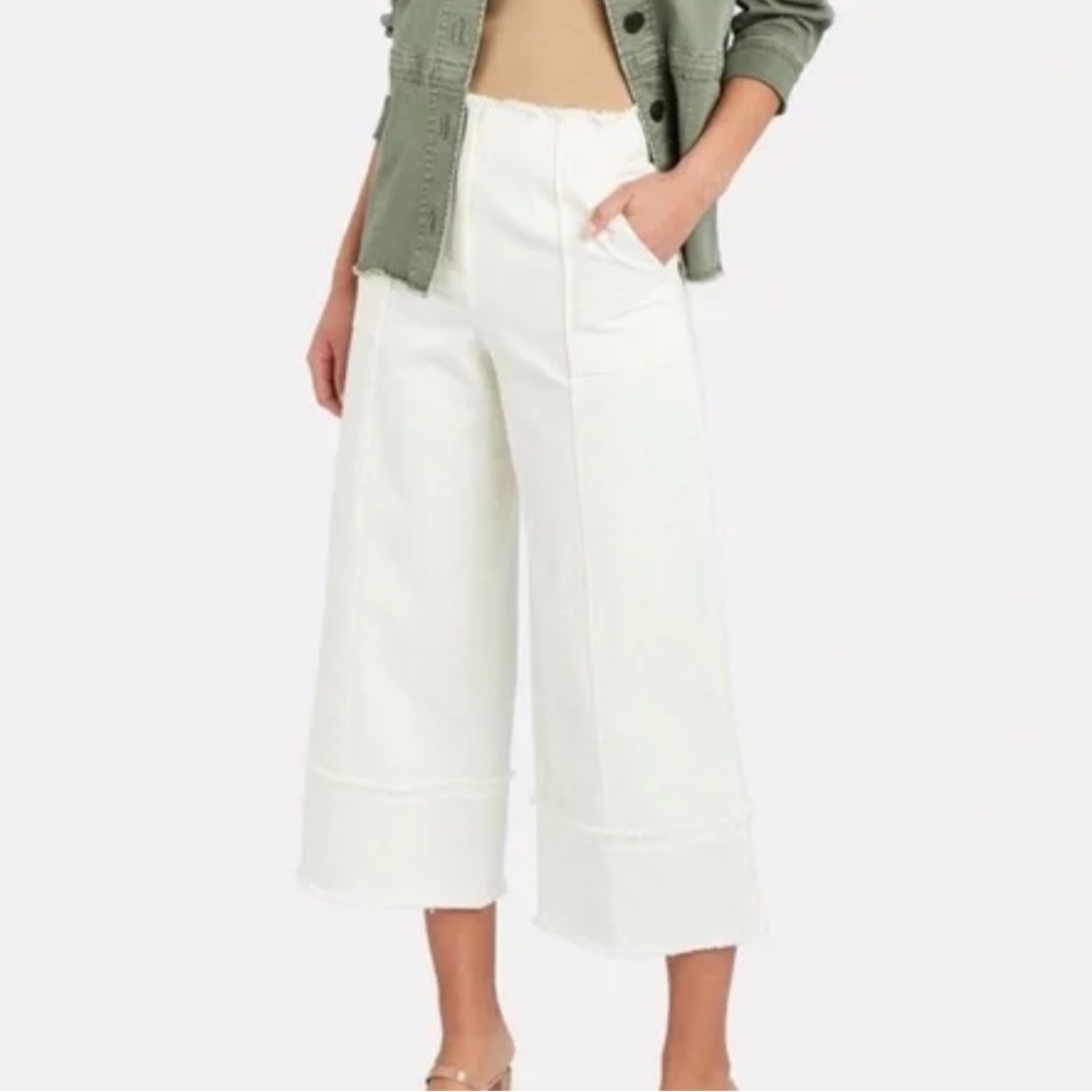 INTERMIX HIGH WAISTED White Wide Leg Pants